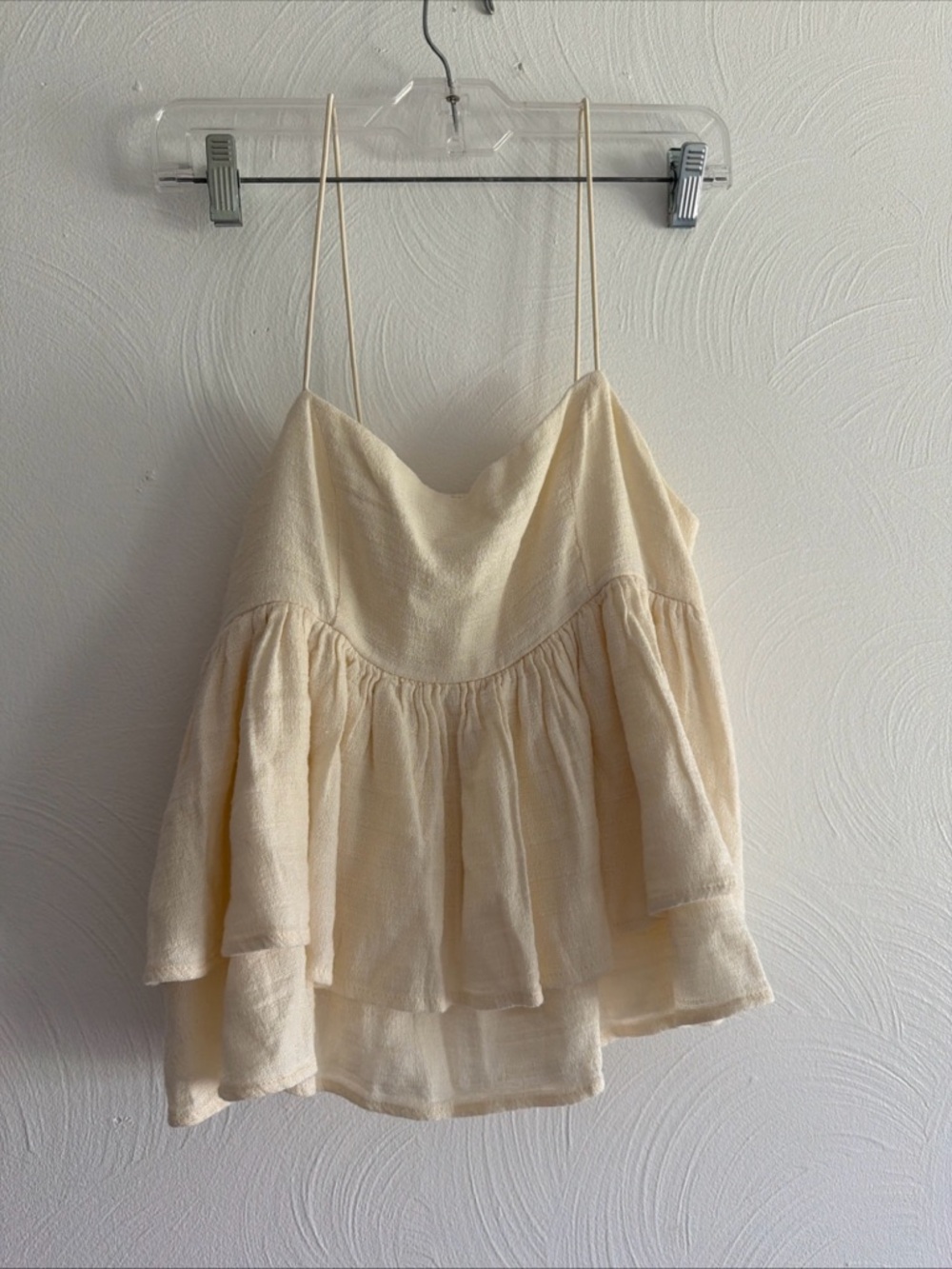Urban Outfitters Ivory Tiered Spaghetti-Strap Cami